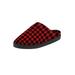 Extra Wide Width Men's Fleece Clog Slippers by KingSize in Red Buffalo Check (Size 16 EW)