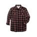 Men's Big & Tall Western Snap Front Shirt by Boulder Creek in Black Plaid (Size L)