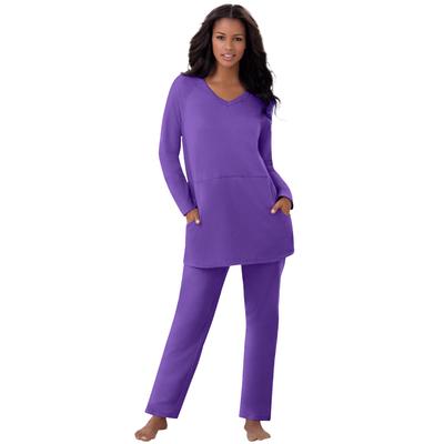 Plus Size Women's 2-Piece Lounge Set by Dreams & Co. in Plum Burst (Size 3X) Pajamas