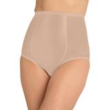 Plus Size Women's High-Waisted Power Mesh Firm Control Shaping Brief by Secret Solutions in Nude (Size L) Shapewear