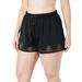 Plus Size Women's Laser-Cut Swim Short by Swim 365 in Black (Size 34/36) Swimsuit Bottoms