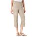 Plus Size Women's Capri Fineline Jean by Woman Within in Natural Khaki (Size 42 WP)