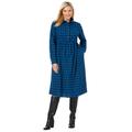 Plus Size Women's Plaid flannel A-line shirtdress by Woman Within in Bright Cobalt Plaid (Size 22 W)