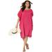 Plus Size Women's Everly Pom Pom Cover Up Tunic by Swimsuits For All in Pink (Size 10/16)
