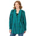 Plus Size Women's Layered-Look Tunic by Woman Within in Waterfall Small Buffalo Plaid (Size M)