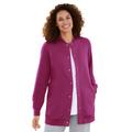 Plus Size Women's Fleece Baseball Jacket by Woman Within in Raspberry (Size 3X)