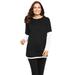 Plus Size Women's Layered-Look Crewneck Tee by Woman Within in Black (Size 26/28) Shirt