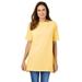 Plus Size Women's Perfect Short-Sleeve Boatneck Tunic by Woman Within in Banana (Size M)