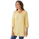 Plus Size Women's Perfect Three-Quarter Sleeve V-Neck Tunic by Woman Within in Banana (Size L)