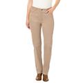 Plus Size Women's Corduroy Straight Leg Stretch Pant by Woman Within in New Khaki (Size 34 T)