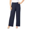 Plus Size Women's Ultrasmooth® Fabric Wide-Leg Pant by Roaman's in Navy (Size 5X) Stretch Jersey