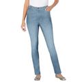 Plus Size Women's Stretch Slim Jean by Woman Within in Light Wash Sanded (Size 18 W)