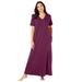 Plus Size Women's Long T-Shirt Lounger by Dreams & Co. in Deep Claret (Size M)