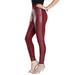 Plus Size Women's Faux-Leather Legging by Roaman's in Rich Burgundy (Size 1X) Vegan Leather Stretch Pants