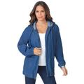 Plus Size Women's Cotton Complete Zip-Up Hoodie by Roaman's in Medium Wash (Size 30 W) Denim Jacket