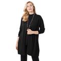 Plus Size Women's Fine Gauge Cardigan Topper by Jessica London in Black (Size 26/28) Sweater