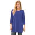 Plus Size Women's Perfect Three-Quarter-Sleeve Scoopneck Tunic by Woman Within in Ultra Blue (Size 2X)