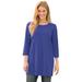 Plus Size Women's Perfect Three-Quarter-Sleeve Scoopneck Tunic by Woman Within in Ultra Blue (Size 2X)