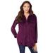 Plus Size Women's Corduroy Big Shirt by Roaman's in Dark Berry (Size 30 W) Button Down