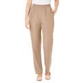 Plus Size Women's Hassle Free Woven Pant by Woman Within in New Khaki (Size 26 T)