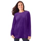 Plus Size Women's Plush Velour Tunic Sweatshirt by Woman Within in Radiant Purple (Size 5X)