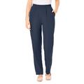 Plus Size Women's Hassle Free Woven Pant by Woman Within in Navy (Size 14 T)