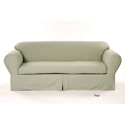 Twill 2-Pc. Slipcover by Classic Slip Covers, Inc. by Classic Slipcovers in Sage (Size LOVESEAT)