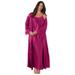 Plus Size Women's The Luxe Satin Long Peignoir Set by Amoureuse in Pomegranate (Size L) Pajamas