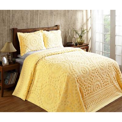 Rio Collection Chenille Bedspread by Better Trends in Yellow (Size FULL/DOUBLE)