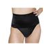 Plus Size Women's Soft Shaping Wide Band Thong by Rago in Black (Size M)