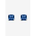 Women's Sterling Silver Stud Princess Cut Simulated Birthstone Stud Earrings by PalmBeach Jewelry in September