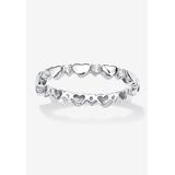 Women's Simulated Birthstone Heart Eternity Ring by PalmBeach Jewelry in April (Size 9)