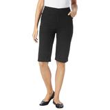 Plus Size Women's Flex-Fit Pull-On Denim Short by Woman Within in Black (Size 12 W)