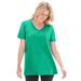 Plus Size Women's Perfect Short-Sleeve V-Neck Tee by Woman Within in Tropical Emerald (Size 2X) Shirt