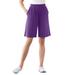 Plus Size Women's 7-Day Knit Short by Woman Within in Radiant Purple (Size 1X)