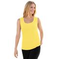 Plus Size Women's Rib Knit Tank by Woman Within in Primrose Yellow (Size 2X) Top