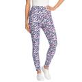 Plus Size Women's Stretch Cotton Printed Legging by Woman Within in Navy Happy Ditsy (Size 3X)