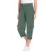 Plus Size Women's Pull-On Knit Cargo Capri by Woman Within in Pine (Size 22/24) Pants