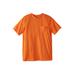 Men's Big & Tall Shrink-Less™ Lightweight Pocket Crewneck T-Shirt by KingSize in Heather Orange (Size 6XL)