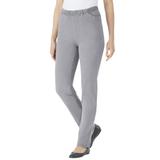 Plus Size Women's Straight Leg Fineline Jean by Woman Within in Grey Denim (Size 40 T)