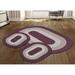 Country Braid Collection 3pc Set Stain Resistant Reversible Indoor Oval Area Rug by Better Trends in Burgundy Stripe