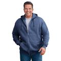 Men's Big & Tall Fleece Zip-Front Hoodie by KingSize in Heather Slate Blue (Size 4XL) Fleece Jacket