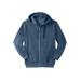 Men's Big & Tall Fleece Zip-Front Hoodie by KingSize in Heather Slate Blue (Size 4XL) Fleece Jacket