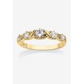 Women's Yellow Gold-Plated Simulated Birthstone Ring by PalmBeach Jewelry in April (Size 7)