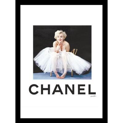 Chanel Marilyn Monroe Tutu 14x18 Framed Print by Venice Beach Collections Inc in White Black