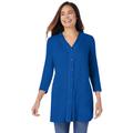 Plus Size Women's Thermal Button-Front Tunic by Woman Within in Bright Cobalt (Size 18/20)