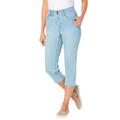 Plus Size Women's Secret Solutions™ Tummy Smoothing Capri Jean by Woman Within in Light Wash Sanded (Size 32 W)