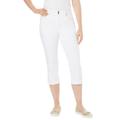 Plus Size Women's Secret Solutions™ Tummy Smoothing Capri Jean by Woman Within in White (Size 14 W)