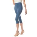 Plus Size Women's Stretch Cotton Capri Legging by Woman Within in Heather Navy (Size L)