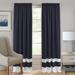 Wide Width Darcy Rod-Pocket Window Curtain Panel by Achim Home Décor in Navy White (Size 52" W 63" L)